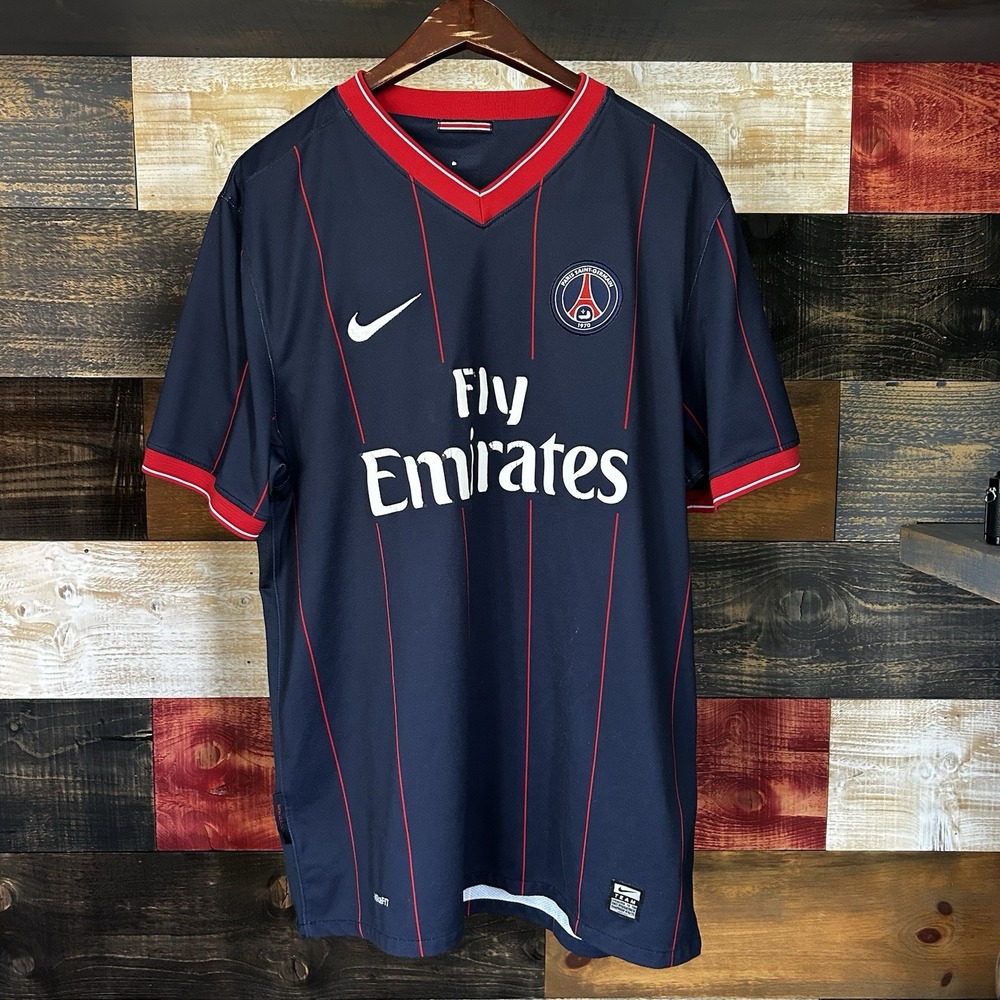 PARIS SAINT GERMAIN 2009 2010 HOME FOOTBALL SHIRT SOCCER JERSEY NIKE Size XLarge